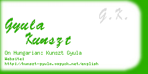 gyula kunszt business card